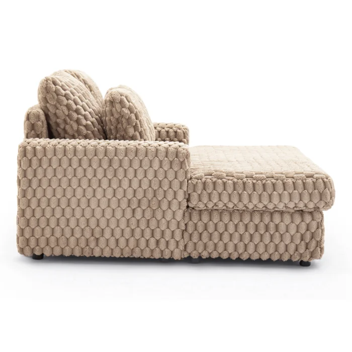 Fotel Wypoczynkowy Sofa KOBEL Brązowy Pluszowy Nowoczesny