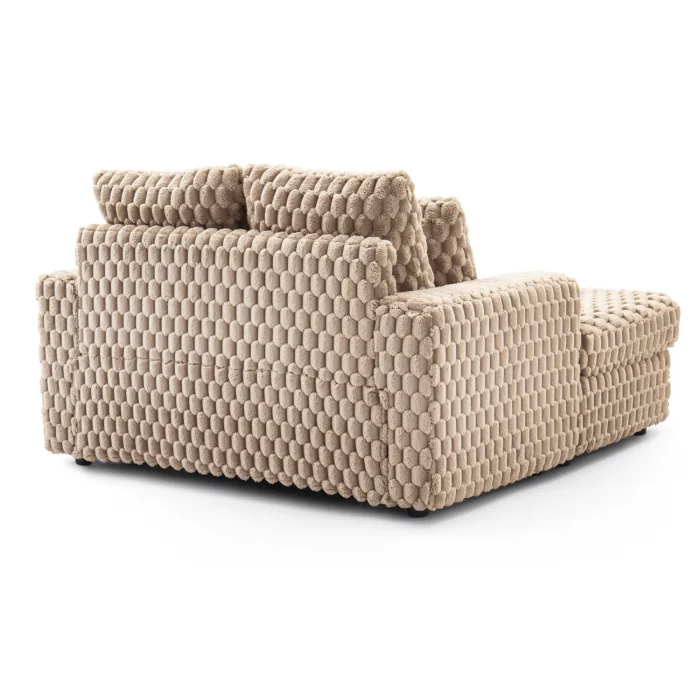 Fotel Wypoczynkowy Sofa KOBEL Brązowy Pluszowy Nowoczesny