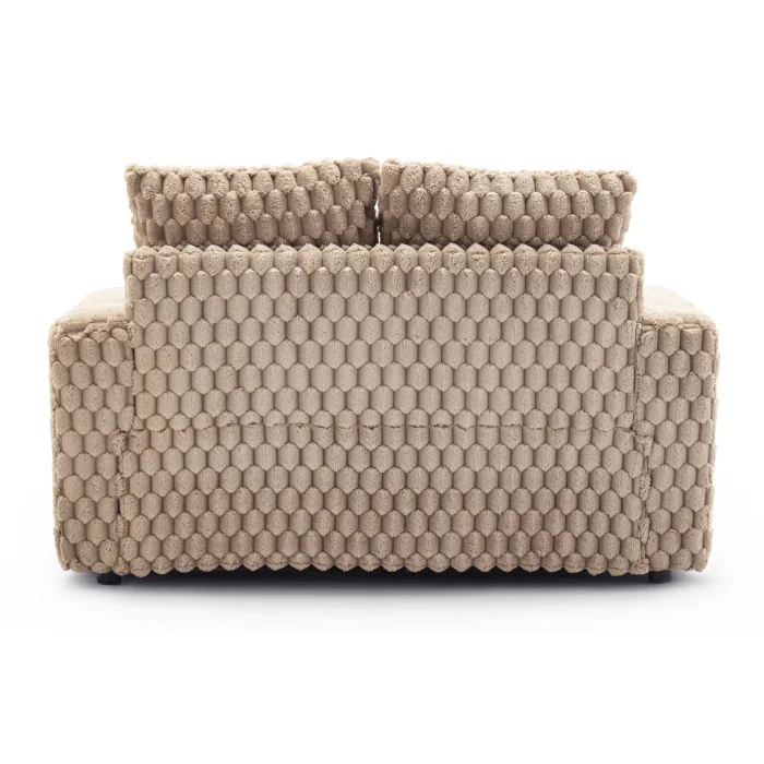 Fotel Wypoczynkowy Sofa KOBEL Brązowy Pluszowy Nowoczesny