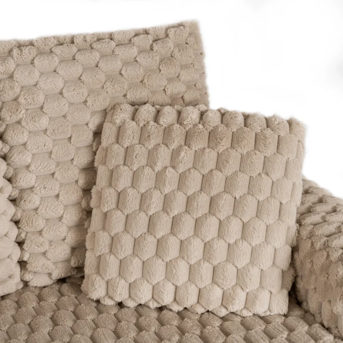 Fotel Wypoczynkowy Sofa KOBEL Brązowy Pluszowy Nowoczesny