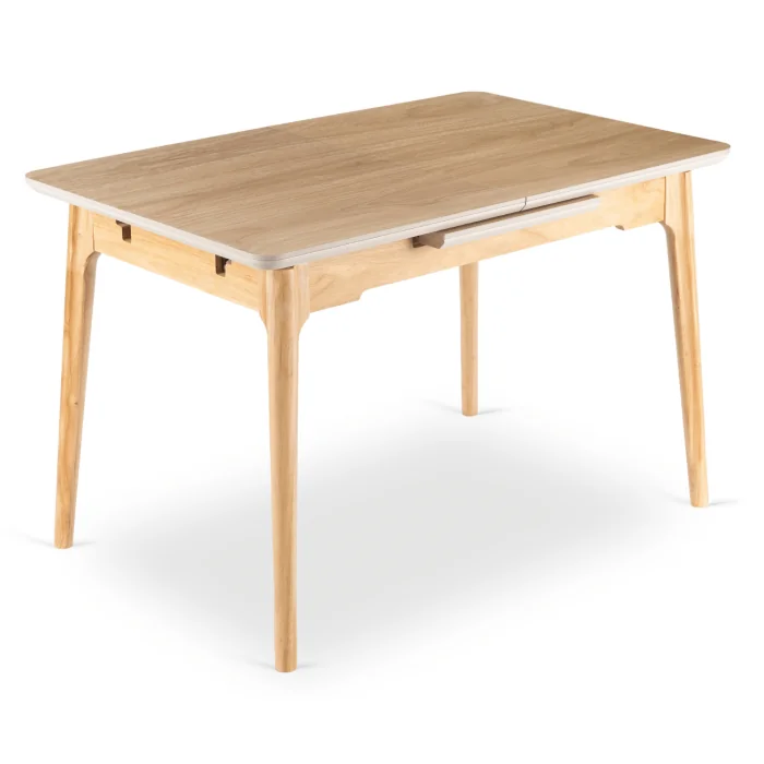Stół Rozkładany Prostokątny SAMER 120-160 cm Ceramiczny Dąb Nowoczesny