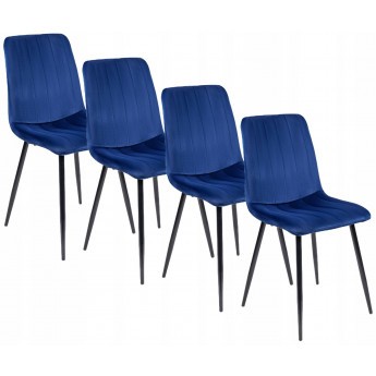 4 Krzesła Tapicerowane IBIS Granatowe