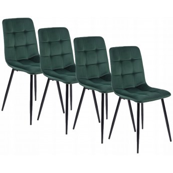 4 Krzesła Tapicerowane PERU Zielone