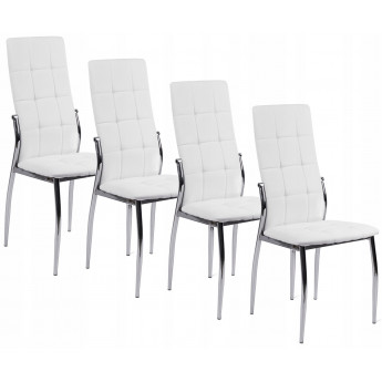 4 Krzesła Z Ekoskóry K209 Białe