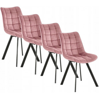4 Krzesła Tapicerowane K332 Różowe