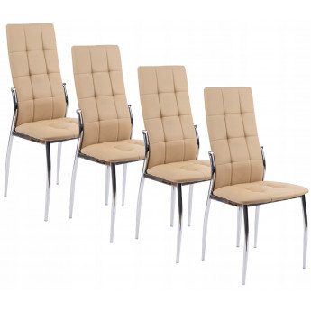 4 Krzesła Z Ekoskóry K209 Beżowe