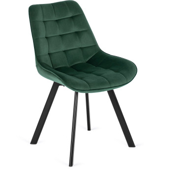 Krzesło Tapicerowane do Salonu RICK Zielone Welurowe Nowoczesne Loft