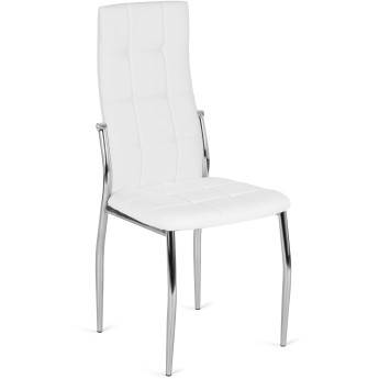 Krzesło Tapicerowane do Jadalni MOLLY Białe Ekoskóra Nowoczesne