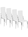Zestaw 4x Krzesło Tapicerowane do Jadalni MOLLY Białe Ekoskóra Nowoczesne
