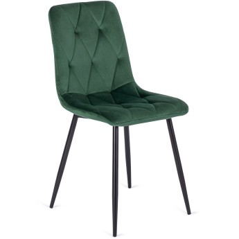 Krzesło Tapicerowane do Salonu ROBIN Zielone Welurowe Nowoczesne Loft