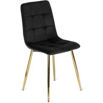 Krzesło Tapicerowane do Salonu YORK Czarne Welurowe Nowoczesne Loft