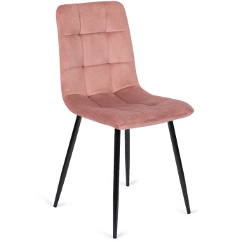 Krzesło Tapicerowane do Jadalni PERU Różowe Welurowe Nowoczesne Loft
