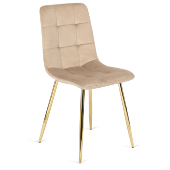 Krzesło do Jadalni Welurowe YORK Kremowe Glamour