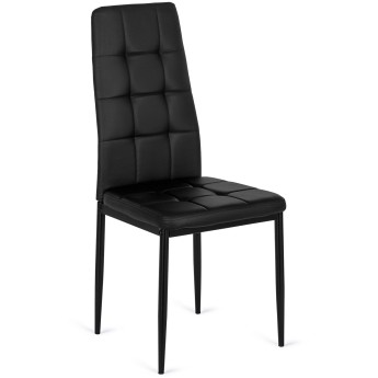 Krzesło do Jadalni TEX 2 Czarne Ekoskóra Nowoczesne Loft