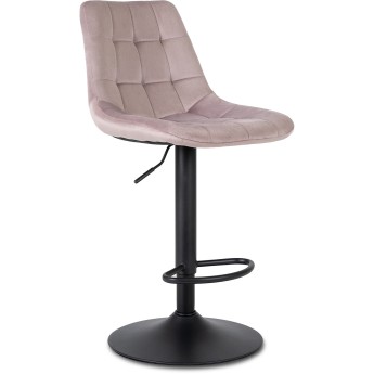 Krzesło Barowe Tapicerowane Hoker ARCOS 2 Różowe Welurowe Nowoczesne Glamour